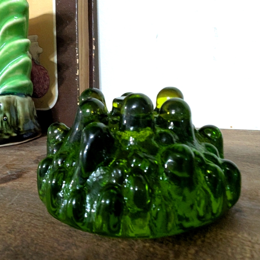 Vintage Goran Warff Atelier ? Kosta Boda Polar Art Glass Sculpture Green MCM